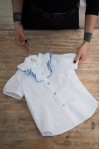 Light Blue Ruches Shirt